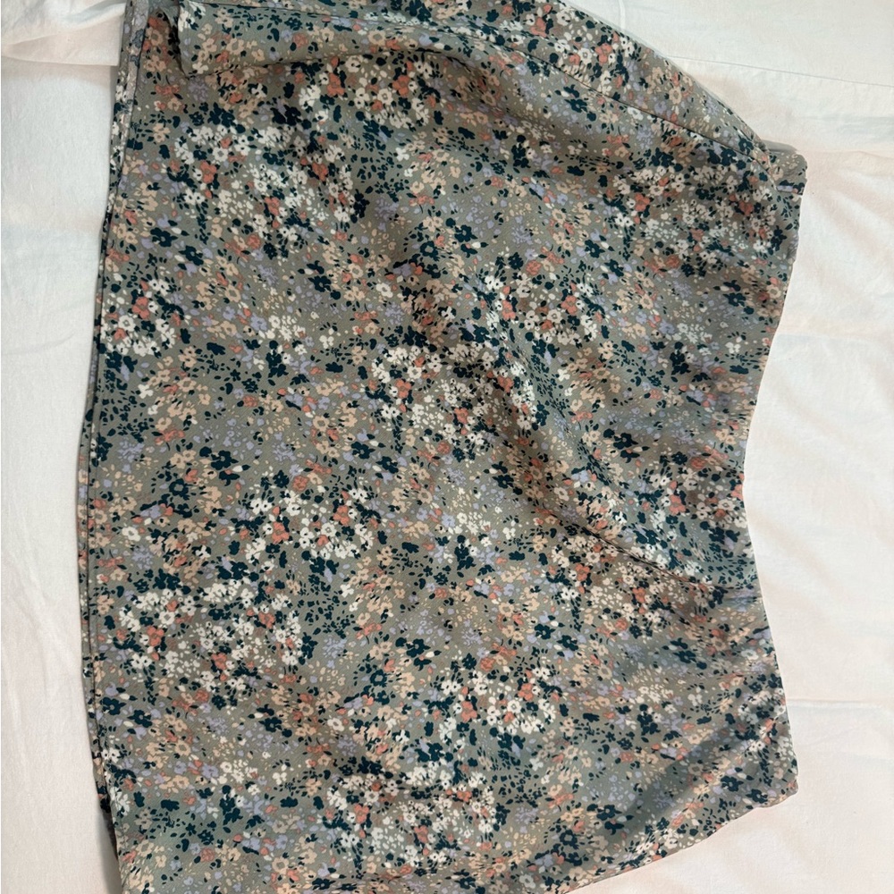 Dry Goods Blue and Tan Skater Mini Skirt